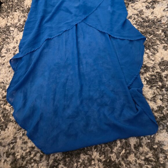 Speechless M Cobalt Blue Chiffon High-Low Maxi Skirt with Shorts Liner - Picture 3 of 4